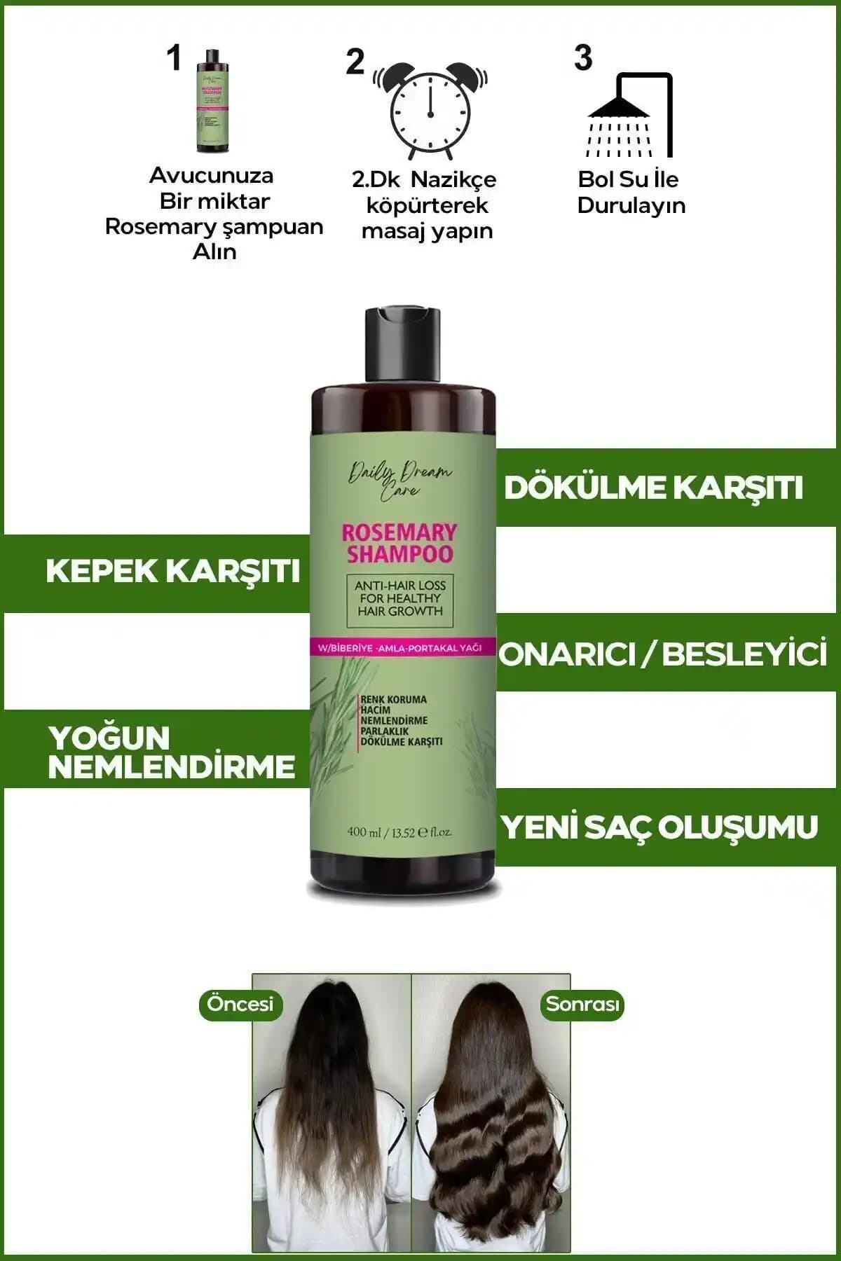 Biberiye Ekstraktlı Saç Güçlendirme Şampuanı Doğal Saç Sağlığı ve Dökülme Önleme