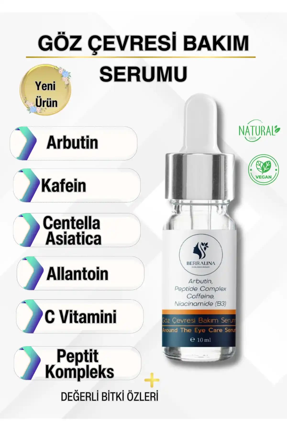 Doğal Göz Bakım Kas Serumu: Hassas Göz Çevresi İçin Etkili ve Hafif Çözüm