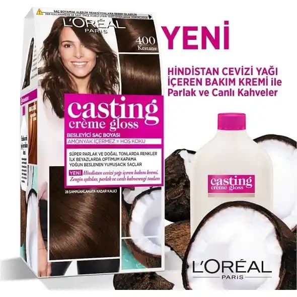 Doğal Kahverengi Saç Boyası ve Casting Creme Gloss ile Sağlıklı Parlak Saçlar