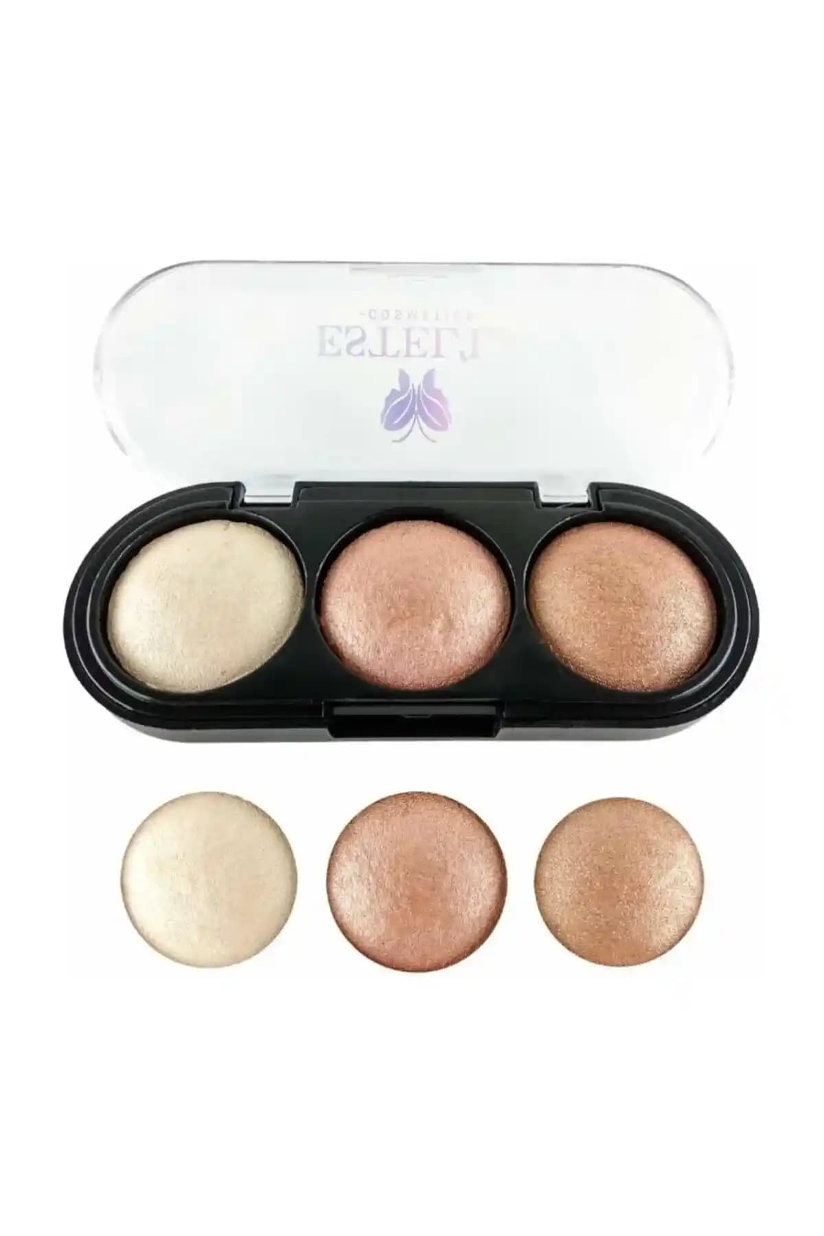 Estella 3'lü Ay<dı>nlatıcı Seti: Farklı Tonlarıyla Doğal ve Parlak Makyaj İçin Uygun