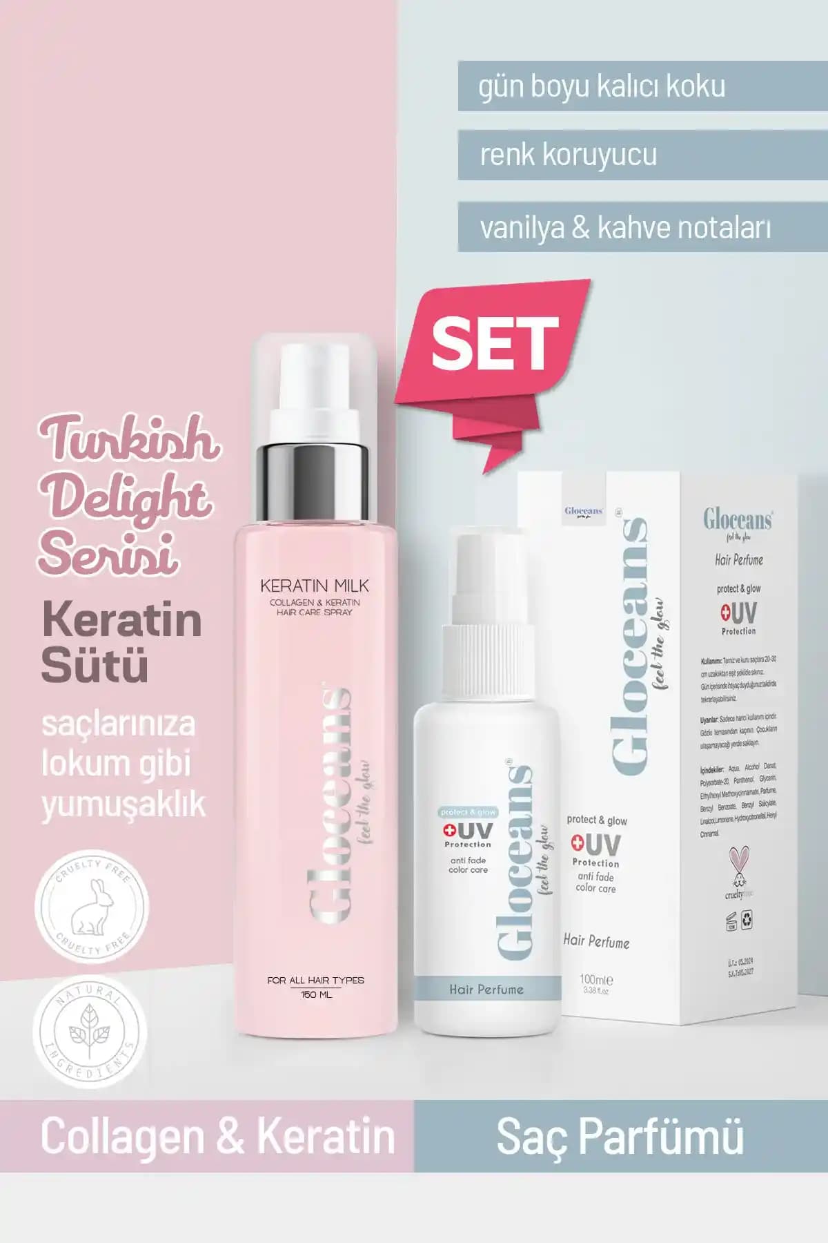 Gloceans Keratin ve Kolajen İçeren Saç Sütü ile Saçlarınızı Güçlendirin ve Parlaklık Kazanın