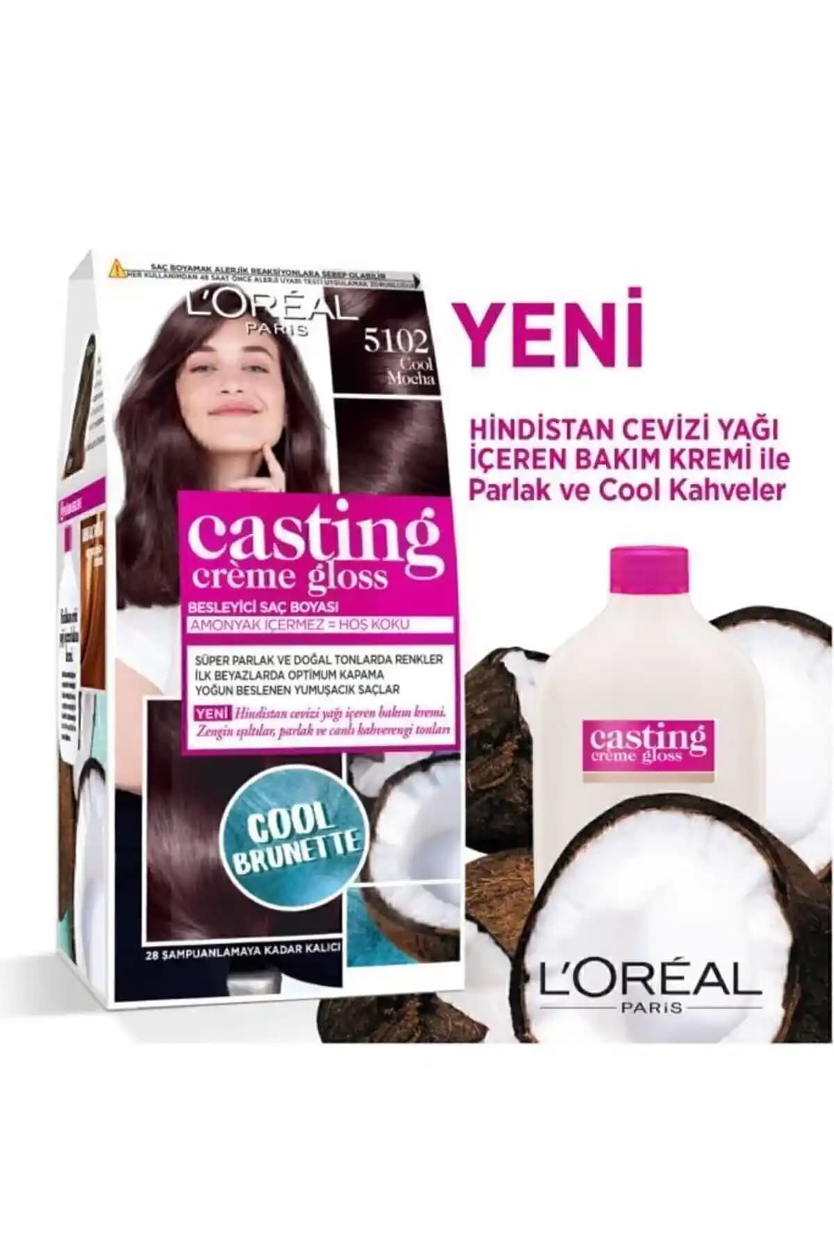 L'Oreal Paris Kalıcı Cool Mocha Saç Boyası: Uzun Süre Kalıcı Doğal Kahverengi Tonu
