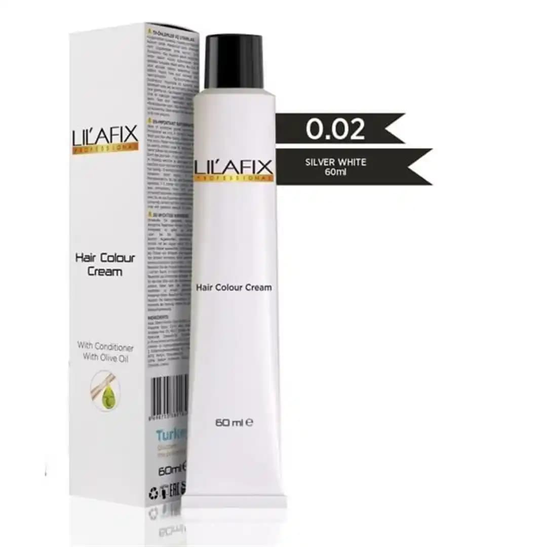 Lil'afix 0.02 Silver White Krem Saç Boyası Güvenli ve Kalıcı Gri Tonlar İçin Uygun Seçenek