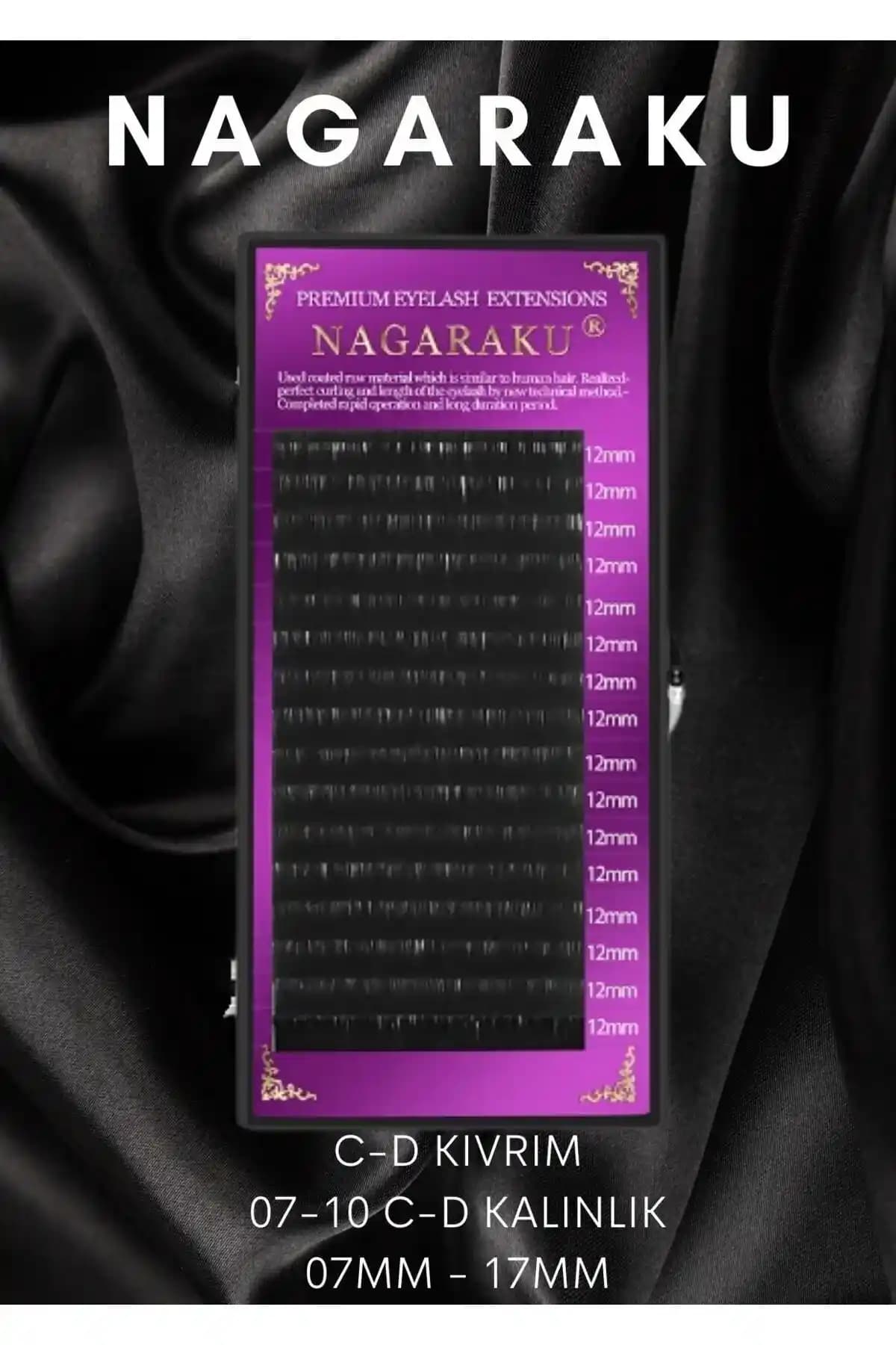NagaraKu 0.07 D Kıvrım İpek Kirpikler Doğal ve Hafif Görünüm İçin Uygun Seçenek
