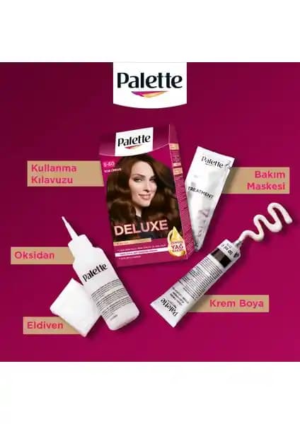 Palette Deluxe Kalıcı Saç Boyası Sıcak Çikolata Renginde Doğal ve Uzun Süre Dayanan Renk Seçeneği