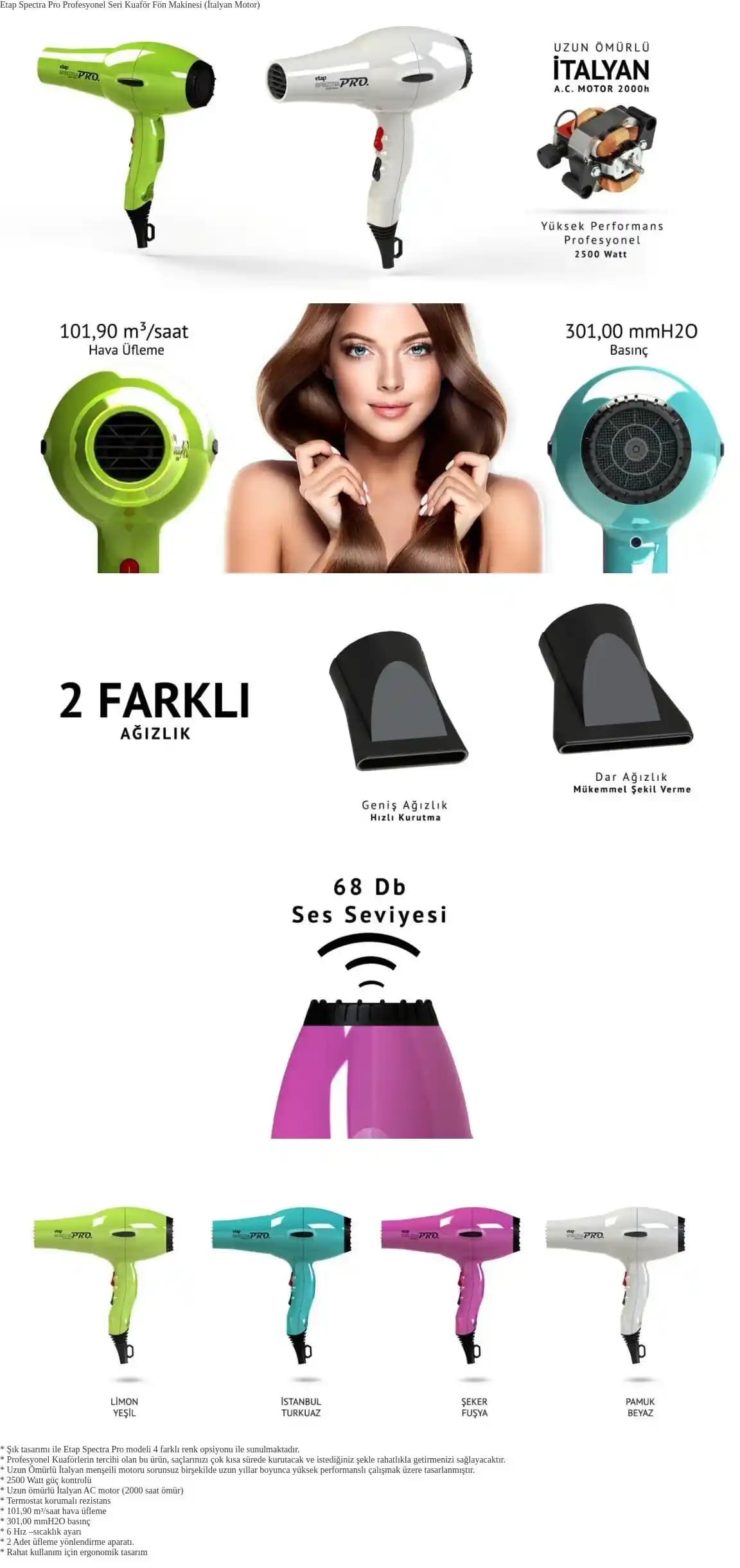 Profesyonel Saç Kurutma Cihazları ve Spectra Pro Modelinin Özellikleri ve Kullanım Alanları