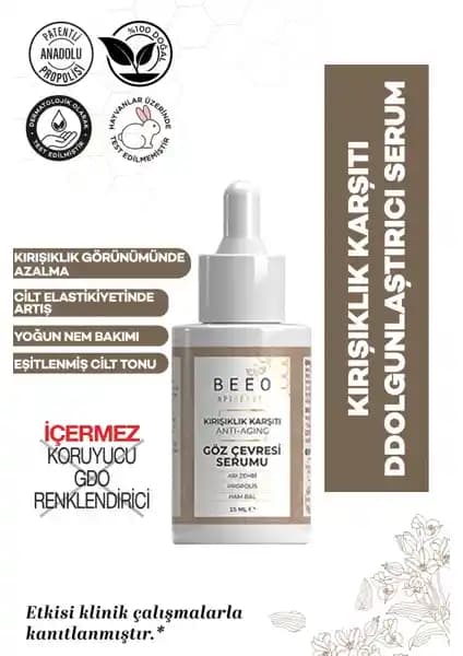 BEE'O Apibeauty Arı Zehirli Propolisli Anti-Aging Göz Serumu Doğal ve Etkili Cilt Bakımı
