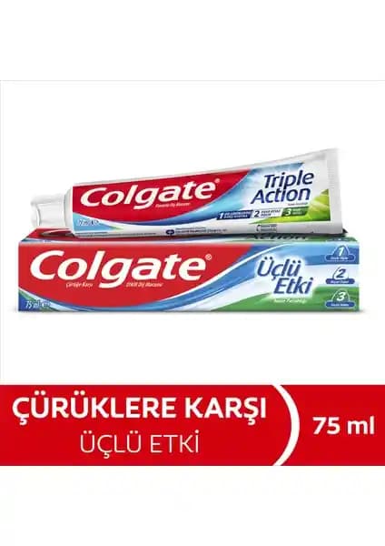 Colgate Üçlü Etki 75 ml Diş Macunu Güçlü, Beyaz ve Ferah Nefes Sağlayan Formül