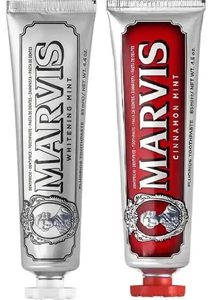 Marvis Whitening Mint ve Cinnamon Mint Diş Macunu Seti: Beyazlatıcı ve Ferahlatıcı Özellikler