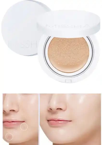 MISSHA Magic Cushion Moist Up SPF 50+/PA+++ Fondöten ile Doğal ve Nemli Cilt Görünümü