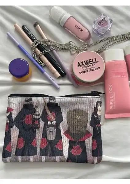 Naruto Temalı Çok Fonksiyonlu Makyaj ve Kalem Çantası Günlük Kullanım İçin Uygun