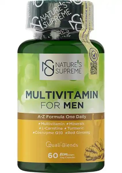Nature's Supreme Multivitamin for Men: Günlük Enerji ve Bağışıklık Güçlendirme İçin Üst Düzey Takviye