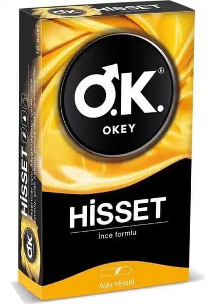 Okey Hisset Prezervatif 10'lu Siyah, Güvenli ve Konforlu Cinsel Sağlık Ürünü