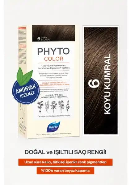 Phyto Color 6 Koyu Kumral Amonyaksız Bitkisel Saç Boyası: Doğal ve Kalıcı Renk Seçeneği