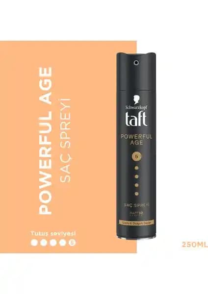 Taft Powerful Age Sprey 250 ml ile uzun süre kalıcı ve doğal saç şekillendirme çözümü