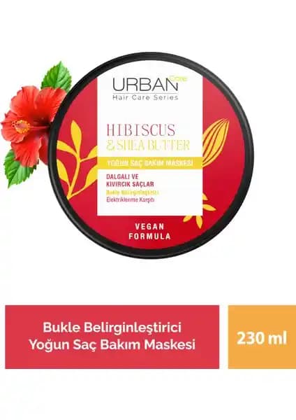 Urban Care Hibiscus Shea Butter Yoğun Saç Maskesi Kıvırcık ve Dalgalı Saçlar İçin Etkili Bakım Ürünü
