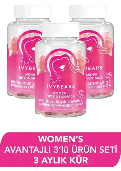 Ivybears Kadın Saç Vitamini Biotin 5000 MCG ve Faydaları Hakkında Bilgi