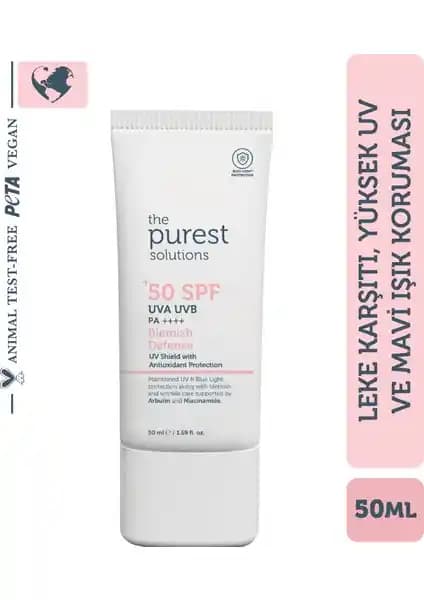The Purest Solutions Leke Karşıtı Güneş Koruyucu Krem SPF 50 ile Cildinizi Koruyun