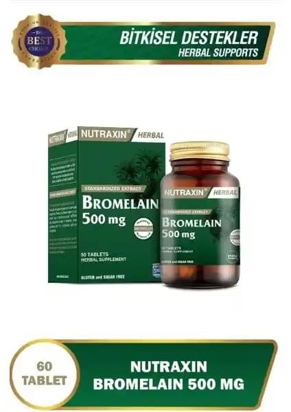 Nutraxin Bromelain 500 mg: Sindirim Destekleyici ve Ödem Giderici Takviye Ürünü