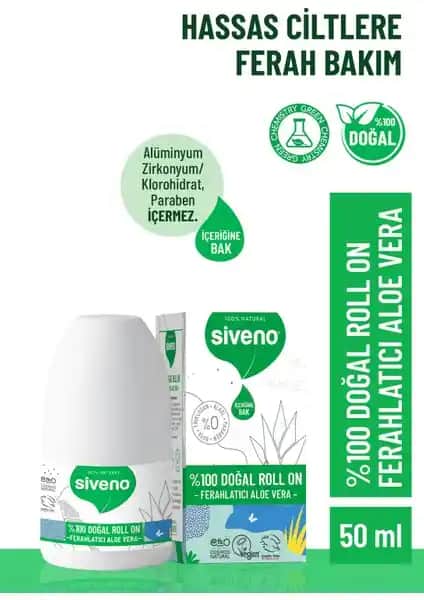 Siveno %100 Doğal Roll-On Aloe Vera Deodorant ile Ferah ve Temiz Koku