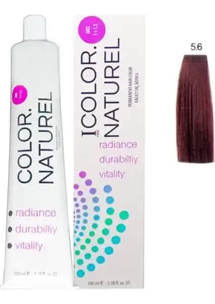 Color Naturel 5.6 Koyu Kızıl Saç Boyası Kalıcı ve Doğal Renk Sağlayan Ürün
