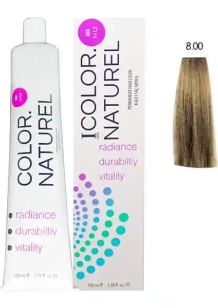 Color Naturel 8.00 Yoğun Açık Kumral Saç Boyası Kalıcı ve Doğal Görünüm Sağlar