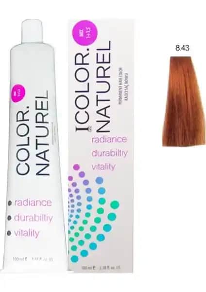 Color Naturel 8.43 Açık Bakır Altın Saç Boyası Kalıcı ve Doğal Renk Seçeneği