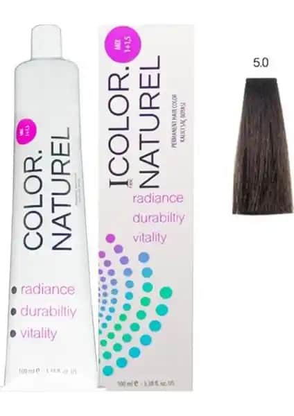 Color Naturel Kahve 5.0 Kalıcı Doğal Saç Boyası, Beyaz Kapama ve Parlaklık Sağlar