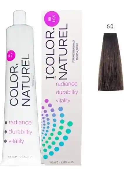 Color Naturel Kahve 5.0 Kalıcı Doğal Saç Boyası, Beyaz Kapama ve Parlaklık Sağlar