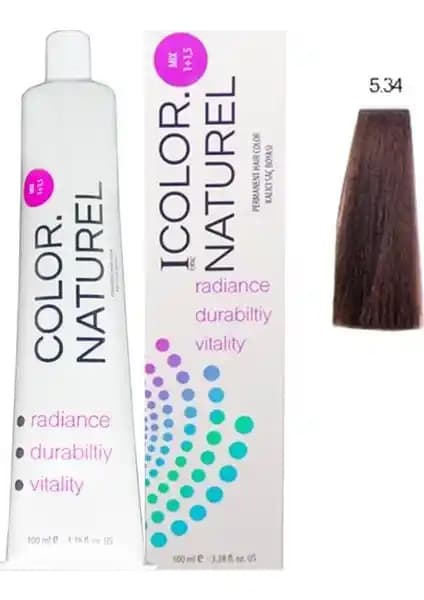 Color Naturel Saç Boyası 5.34 Koyu Altın Bakır: Kalıcı ve Doğal Renk Seçeneği