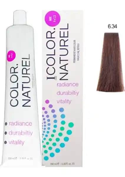 Color Naturel Saç Boyası 6.34 Orta Altın Bakır Kalıcı ve Doğal Renk Seçeneği