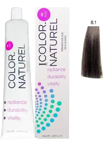 Color Naturel Saç Boyası 8.1 Küllü Açık Kumral Kalıcı ve Doğal Renk Sağlayan Ürün