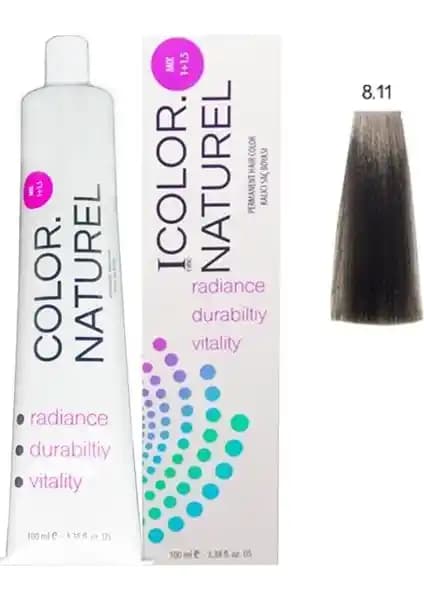 Color Naturel Saç Boyası 8.11 Yoğun Küllü Açık Kumral Kalıcı ve Doğal Görünüm İçin