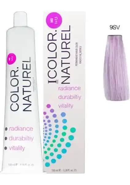 Color Naturel Saç Boyası 9SV Viyole Sarı Kalıcı ve Parlak Saç Rengi İçin Uygun
