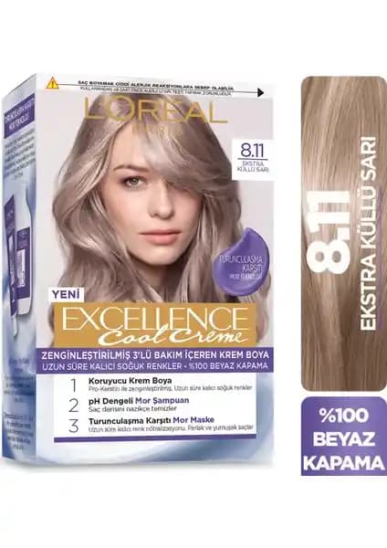 L'Oréal Paris Excellence Cool Creme 8.11 Ekstra Küllü Sarı Saç Boyası Özellikleri ve Kullanıcı Yorumları