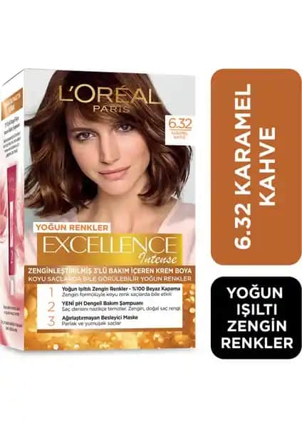 L'Oréal Paris Excellence Intense Karamel Kahve Saç Boyası - Kalıcı ve Parlak Renk Sağlayan Formül