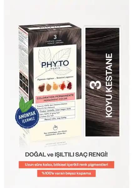 Phyto Color Koyu Kestane 3 Doğal ve Güvenilir Bitkisel Saç Boyası Özellikleri