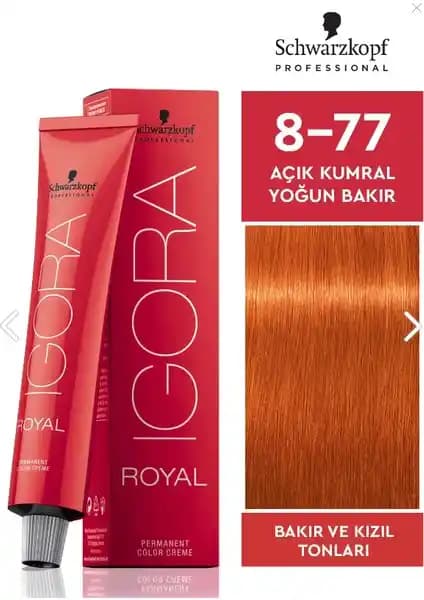 Schwarzkopf Igora Royal 8-77 Açık Kumral Yoğun Bakır Saç Boyası Detaylı İnceleme ve Kullanım Rehberi
