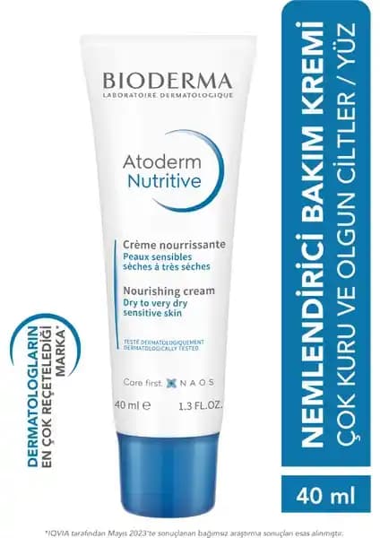 Bioderma Atoderm Nutrition: Çok Kuru ve Olgun Ciltler için Nemlendirici Yüz Kremi
