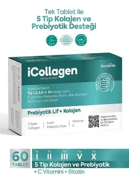 İcollagen: 5 Tip Kolajen ve Prebiyotik Desteği ile Sağlıklı Bir Yaşam için Çözüm