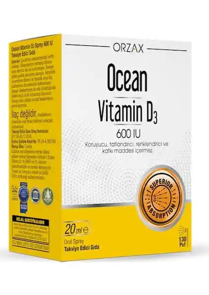 Ocean Vitamin D3 600 IU Sprey: Kış Aylarında D Vitamini Alımını Kolaylaştıran Çözüm