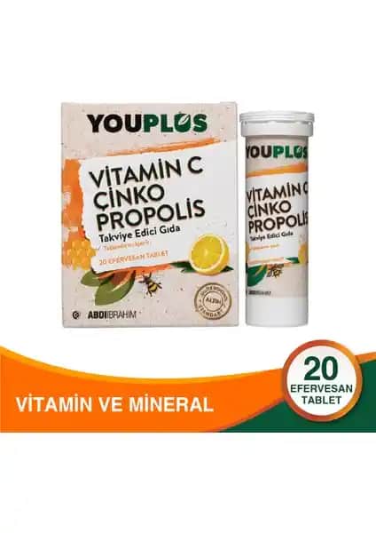 Youplus Vitamin C, Çinko ve Propolis: Bağışıklığı Güçlendiren Efervesan Tabletler