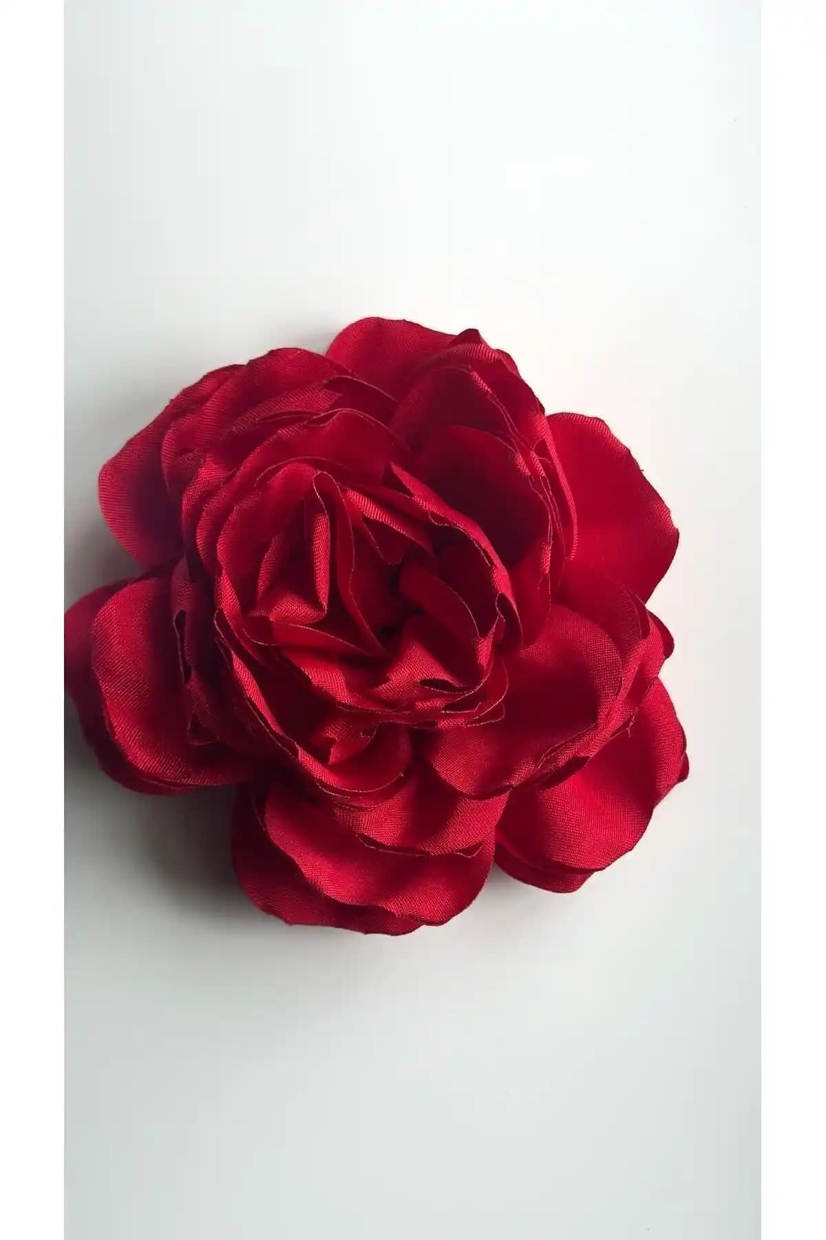 Âlâ Atelier İğneli Kumaş Çiçek Broş Kırmızı Gül 2023-2024 Trend Aksesuar