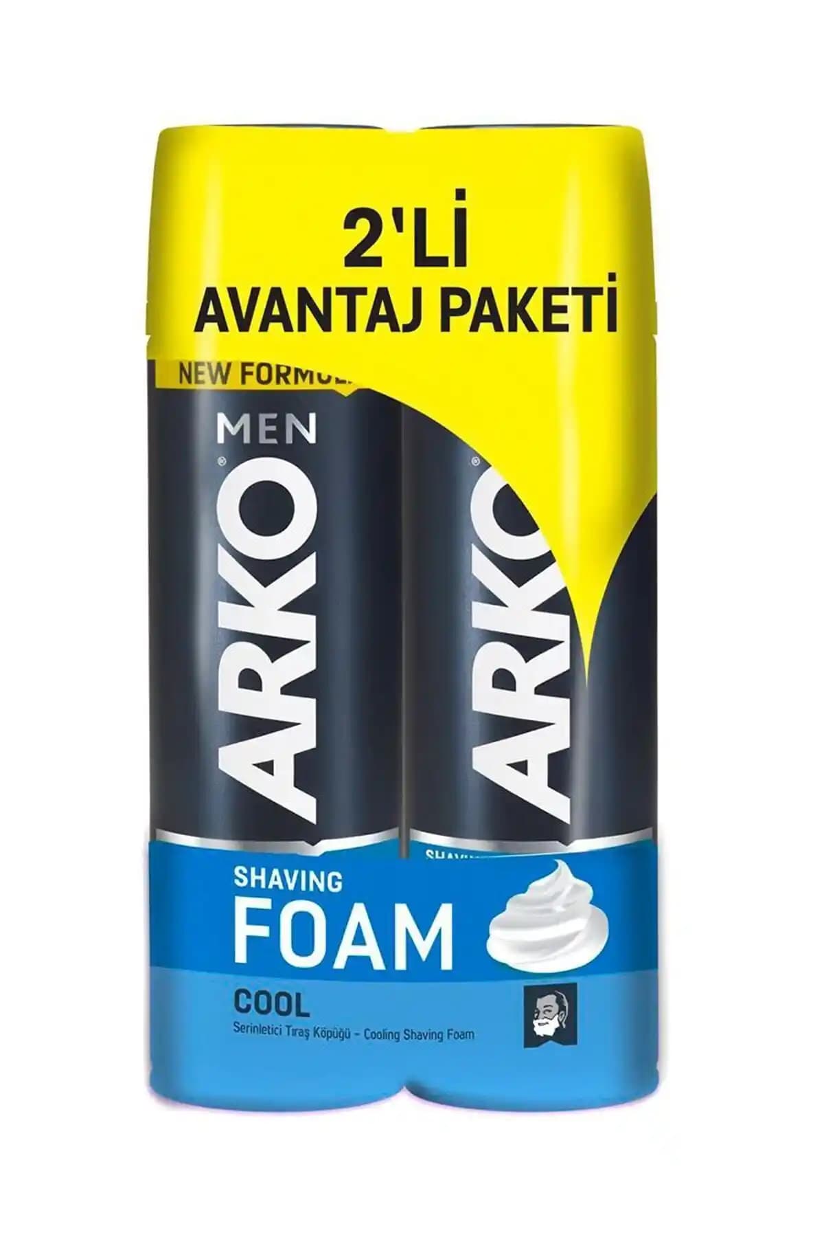 Arko Men Arko Traş Köpük 200 Ml Cool x2 Adet - Hassas Ciltler İçin Doğal ve Etkili Tıraş Köpüğü
