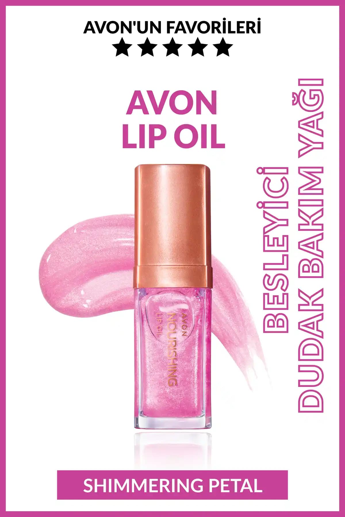 Avon True Nourishing Dudak Yağı 7 ml Shimmering Petal ile Doğal Parlaklık ve Derin Nemlendirme