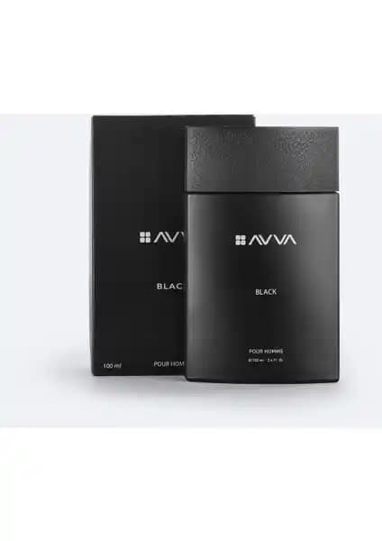 AVVA Erkek Black Parfüm 100 ml - Aromatik ve Kalıcı Erkek Kokusu Hediye Kutusunda