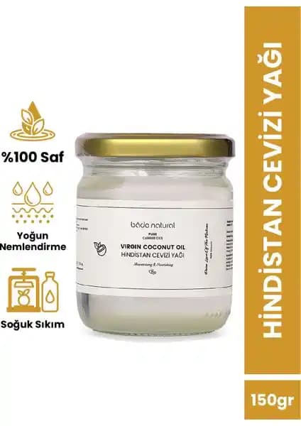 Bade Natural Soğuk Sıkım %100 Saf Hindistan Cevizi Yağı 150 g ile Doğal Bakım