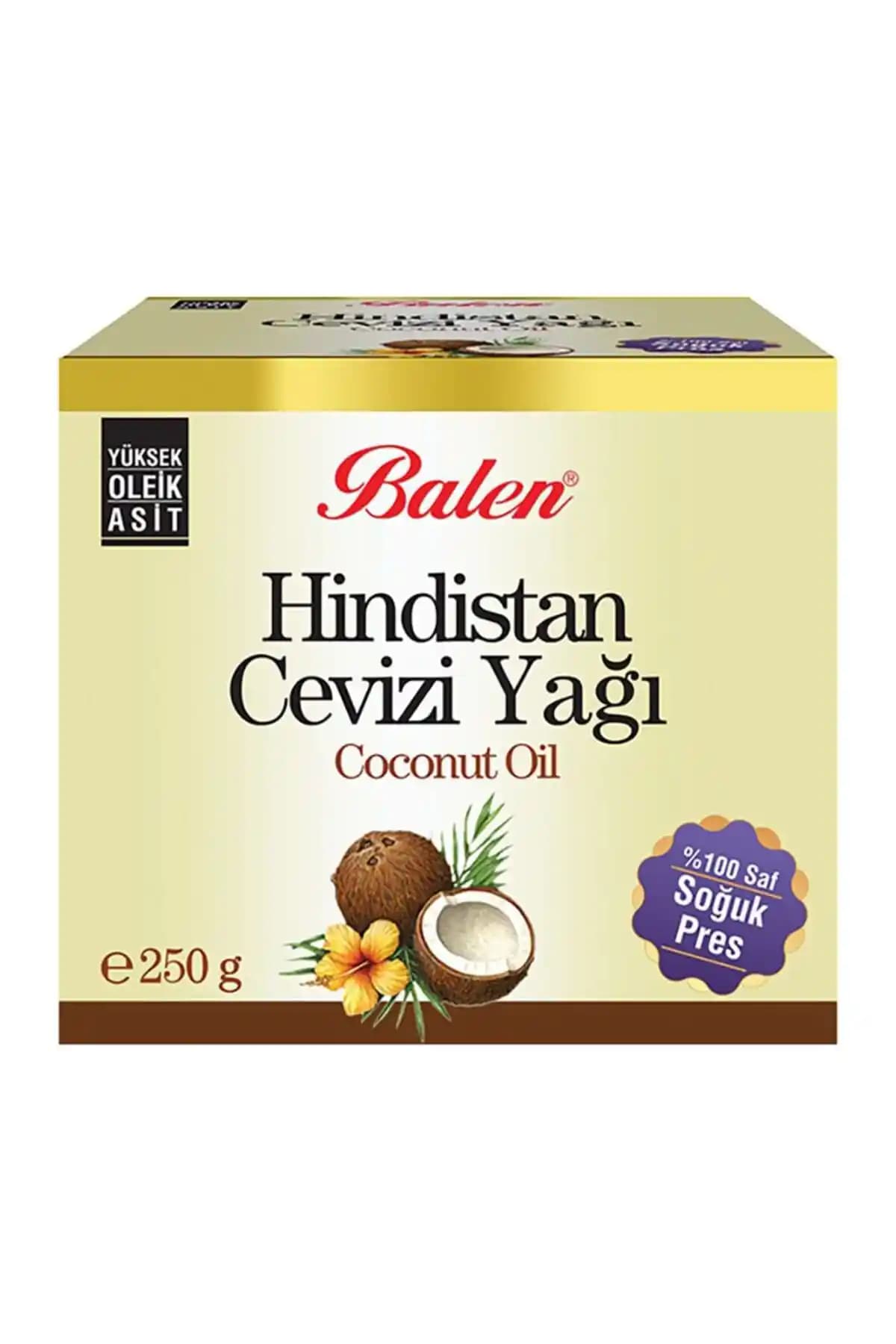 Balen Hindistan Cevizi Yağı 250 Gr: Soğuk Pres Doğal Cilt ve Saç Bakımı Ürünü