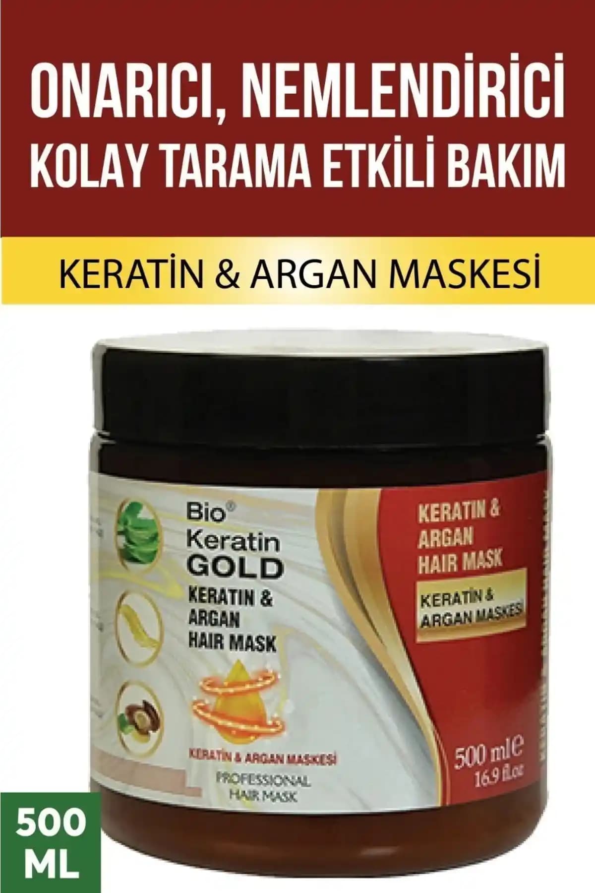 Bio Keratin Gold Argan&Keratin Yağlı Saç Bakım Maskesi ile Saç Onarımı ve Nemlendirme