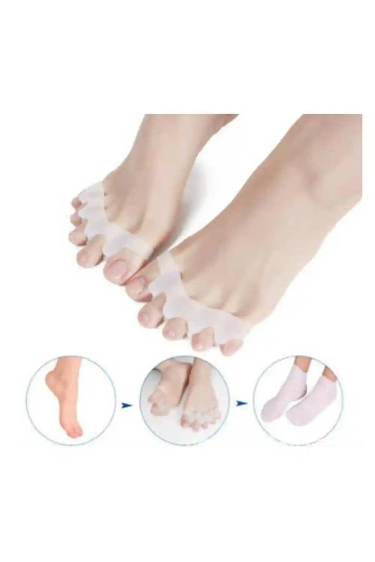 Bunyon Ayak 5 Parmak Ayıran Silikon Makara Halluks Valgus Ayırıcı ile Doğru Parmak Hizalaması